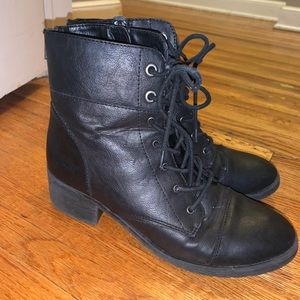 Black combat boots